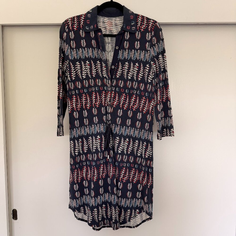 Tory Burch Drawstring Shirtdress in navy